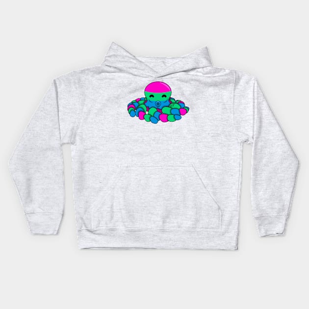 Polysexual Pride Fidget Octopus Kids Hoodie by SentABearToSpace 